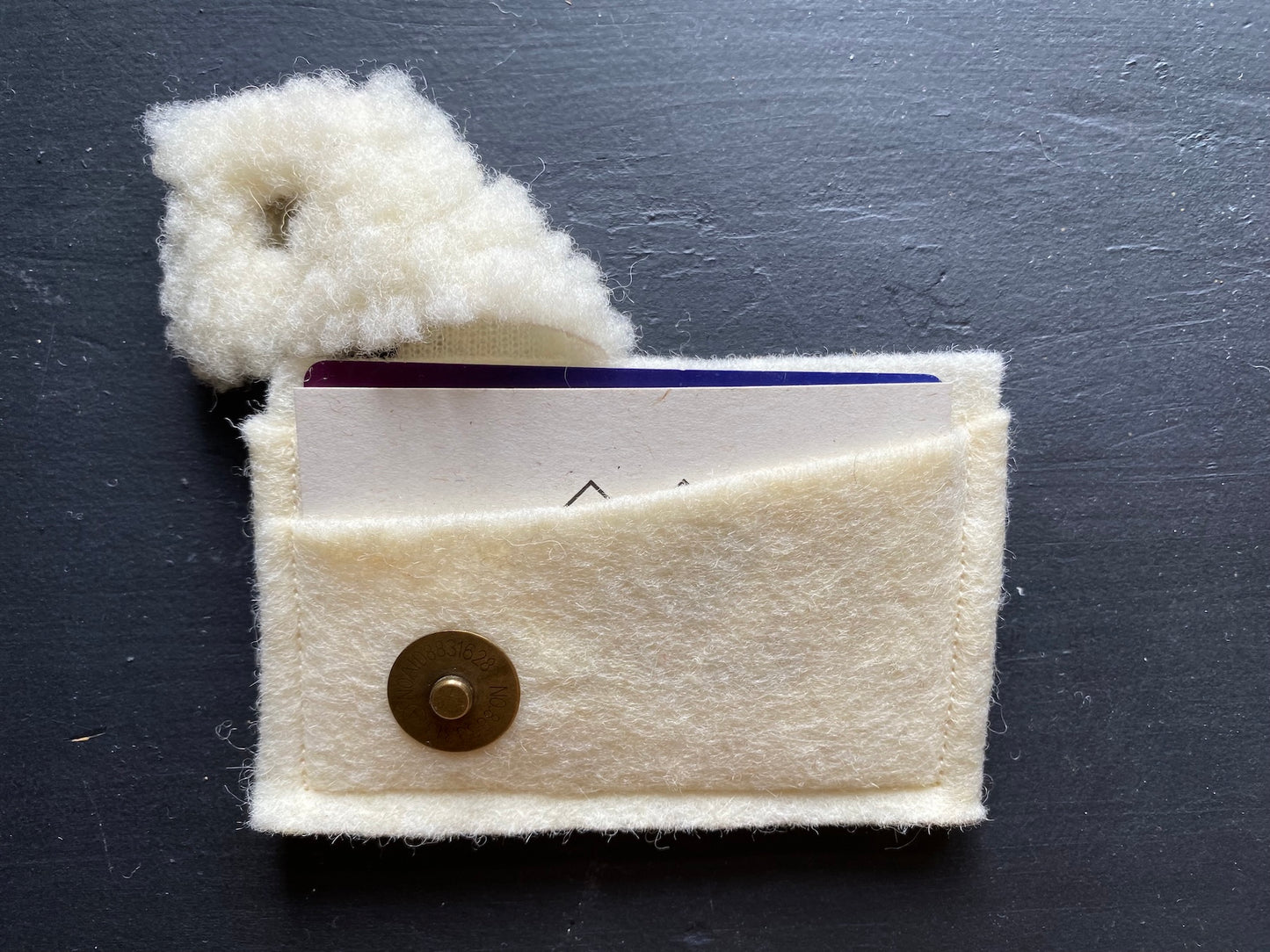 Porte-cartes blanc écru