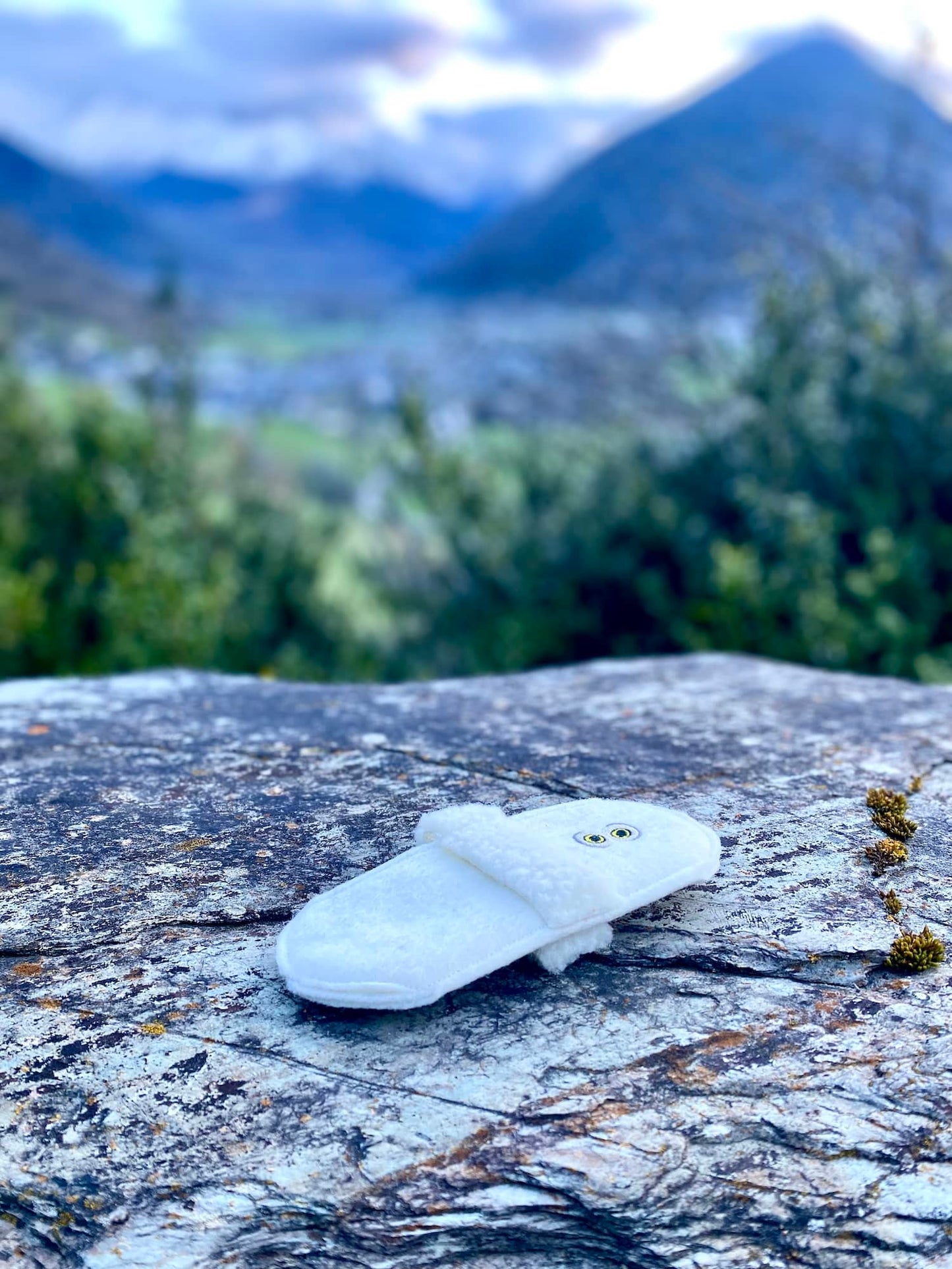 porte-lunettes, laine des Pyrénées, blanc écru, motif animal, marelha & le parc national des pyrénées, france